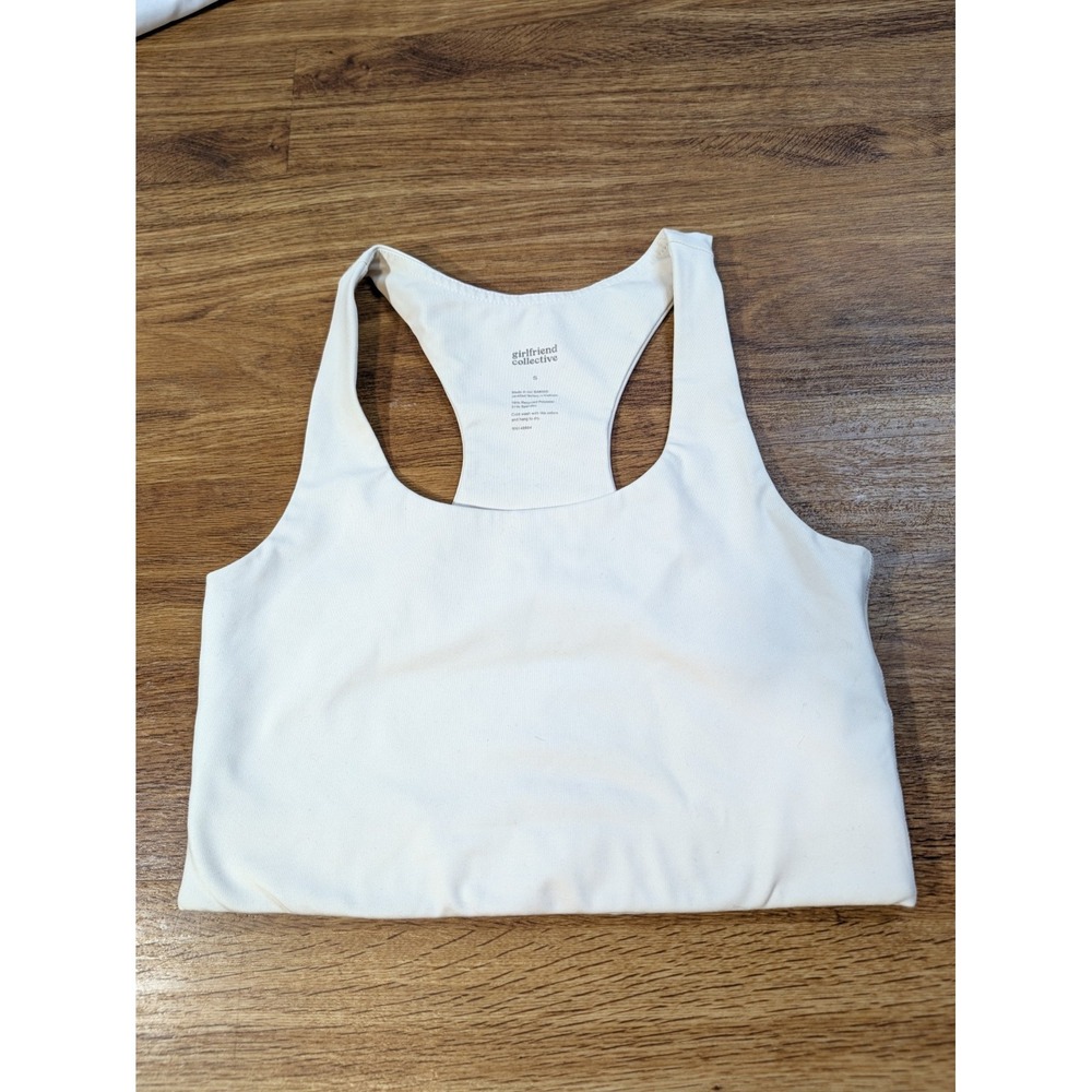 Girlfriend collective women's size medium white sports bra